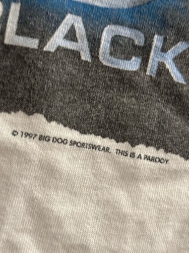 VTG Big Dogs T Shirt Men XL Men In Black Movie Promo Parody DIB 1997 Fade Stain - Picture 4 of 9