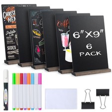 ONUPGO Mini Chalkboard Signs, 6 x 9 Inch Vintage Tabletop Chalk Board Sign wi...
