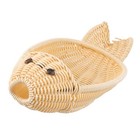 Plastic Simulate Rattan Fruit Basket Fish Shaped Handmade Storage B
