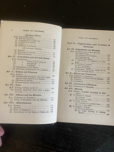 Robert's Rules Of Order Deliberative Assemblies Hardcover Pocket Manual 1906 - Picture 5 of 9
