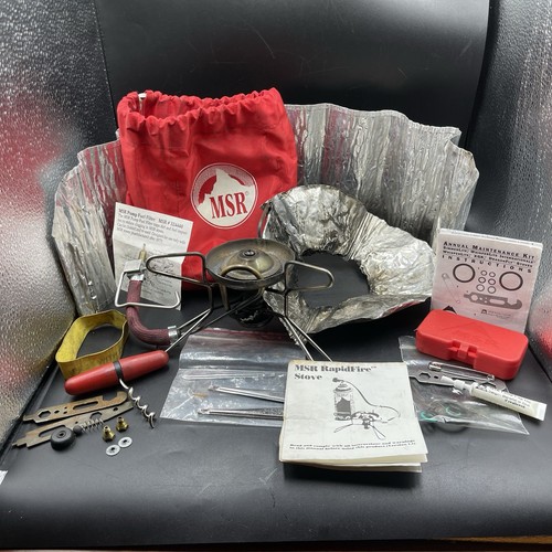 MSR RapidFire Camping Stove With Lots Of Accessories In Bag Ships fast See Pics