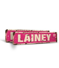 LAINEY Vintage Style Rustic Street Sign Childrens Name Room Metal Road Sign