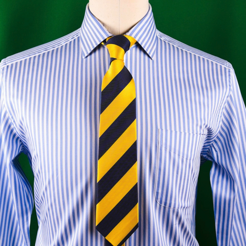 Mens Blue Formal & Business Dress Shirt Herringbone Twill Striped Floral Paisley - Video 1 of 1