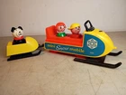 Vtg. Fisher Price Little People 705 Mini Snowmobile Complete w/ Sled & 3 Figures