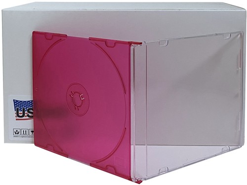 Lot de étuis à bijoux CD USDISC Slimline 5,2 mm, 1 disque unique (rouge clair) - Photo 5/6
