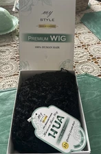 NIB My Style Gold Label Premium Wig 100% Human Hair Hebe Natural Black