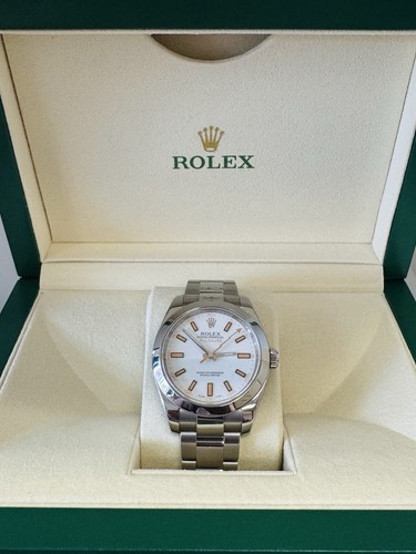 Rolex Milgauss Watch 40MM White Index Dial Stainless Steel 116400 Watch ~ Clean!