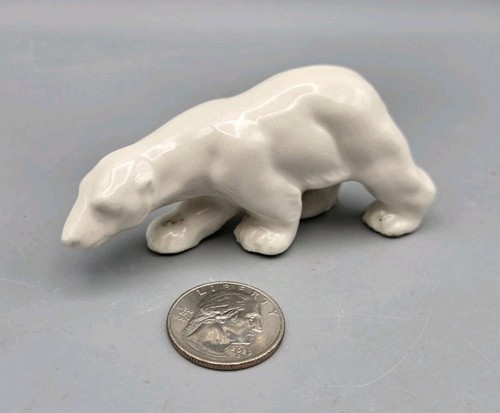 Estatuilla pequeña de oso polar de cerámica vintage de Japón - Imagen 2 de 4
