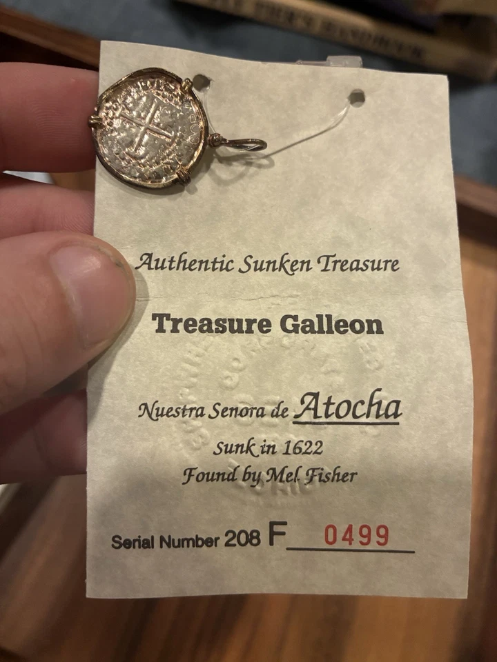 RARE 1622 Atocha Certified Gold Wrap Piece Of Eight Reales Silver Spanish - Image 4 of 4