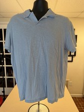 DKNY Men  s Light Blue Short Sleeve Collared Button Polo Shirt XXL