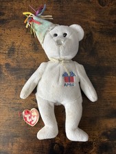 TY Retired Beanie Baby / Babies April Birthday Bear White With New  Tags