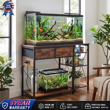 55-75 Gallon Fish Tank Stand W/ Power Outlet 3-Tier Metal Frame Aquarium Stand