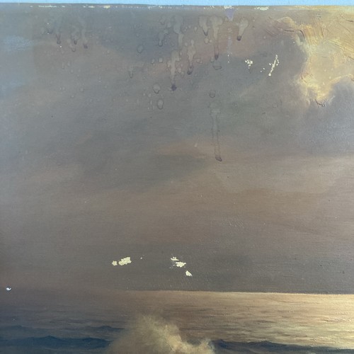 Vintage Original Oil Painting on Board Fine Seascape Ocean Clouds Sunrise Signed - Picture 11 of 15