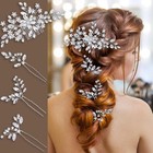 Wedding Hair Accessories: Bridal Headpiece With Piece for Brides Silver 