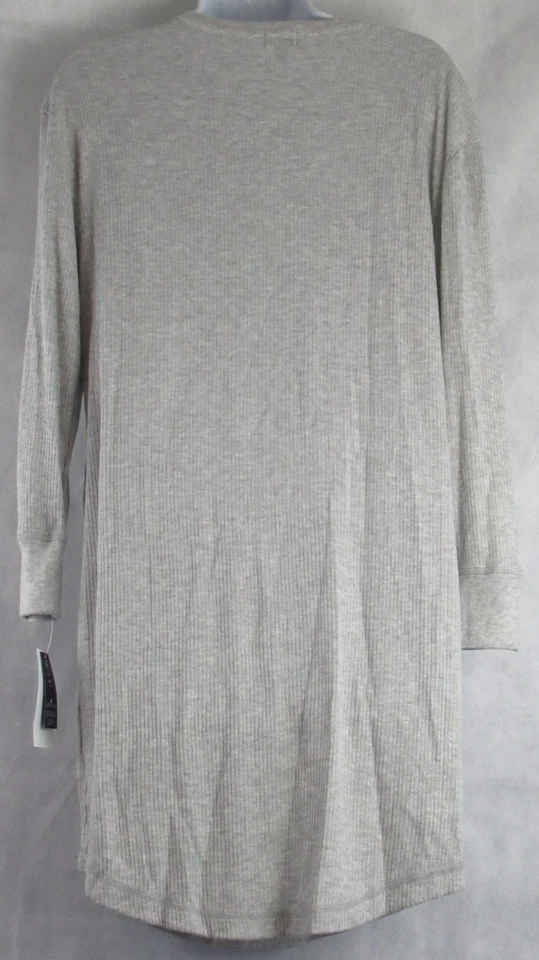 Camisa para dormir tejida de manga larga Henley Dorm Gap Body para mujer, gris jaspeado, grande Foto 2 de 4