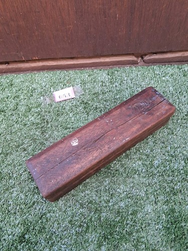 Vintage Oil Sharpening Stone, Wooden Box & lid. Old Tool (#653) - Picture 8 of 9