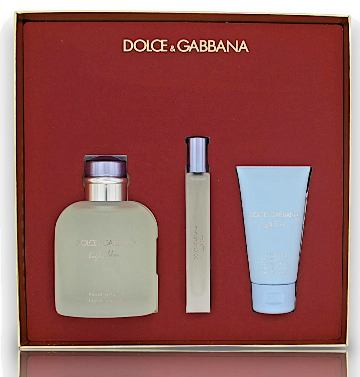 Dolce & Gabbana Light Blue 3pcs Set EDT 4.2oz + 0.33oz Shower Gel