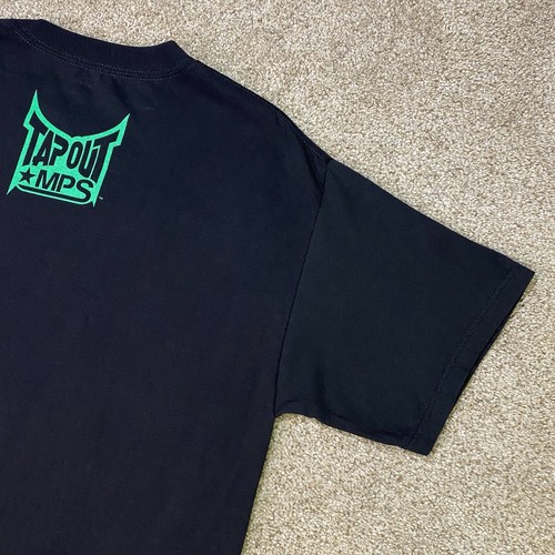 Vintage Tapout MPS Shirt Herren L schwarz grün Folie Skull Snake MMA UFC Fight Y2K - Bild 17 von 18