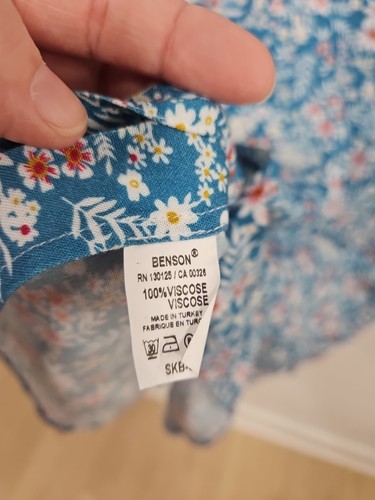 NEW Benson Men's Blue Floral Print Short Sleeve Button Down Shirt Size XL NWT - Picture 7 of 10