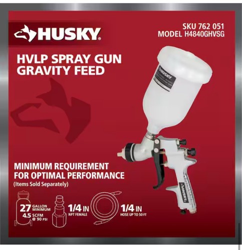 Husky Gravity Feed HVLP Spray Gun - Picture 6 of 6
