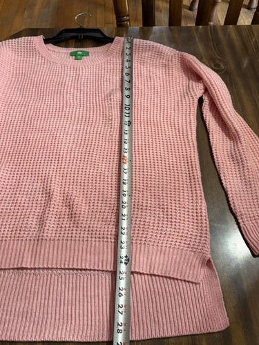 Pink Waffle Knit Sweater Oversized Medium By Dip Soft Girl Barbie NEW Coastal - Picture 7 of 13
