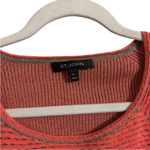 St. John Pullover Pulli rosa silber Struktur XL - Bild 3 von 6