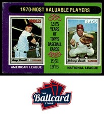 1975 Topps #208 1970 MVPs Boog Powell / Johnny Bench Mini