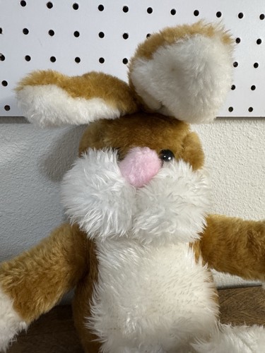 Rabbit Plush 19" Brown White Mty International 1980 Stuffed Animal Toy Big Feet - Picture 2 of 8