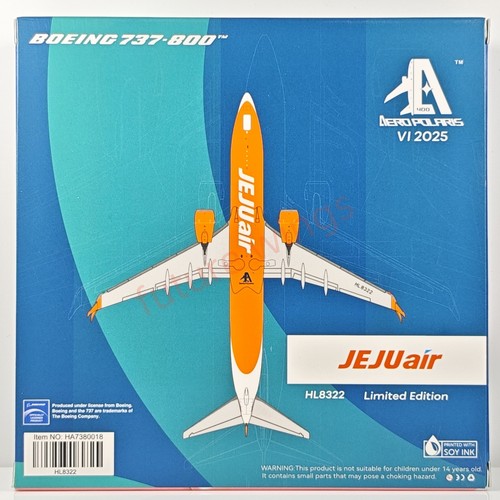1:400 AeroPolaris JEJU Air B737-800 HL8322 Aircraft Model+Free Tractor - Picture 4 of 15