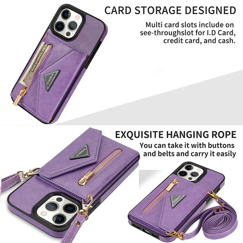 Women Crossbody Strap Wallet Case Fr iPhone 15 14 13 12 Pro Max XR Leather Cover - Picture 66 of 84