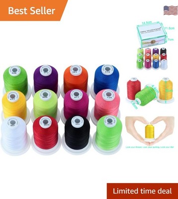18 Options:  100% Mercerized Cotton Thread - 600M for Sewing & Quilting