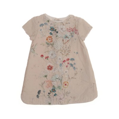 Zara BabyGirl, Kleid, Größe: 92, Beige/Mehrfarbig, Baumwolle, Blumen #JLd