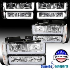 Fits 1994-1998 GMC C10 C/K 1500 2500 3500 Headlights Bumper Lamps LED Strip