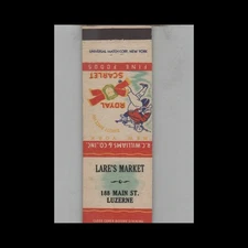 Matchbook Cover Lares Market Luzerne