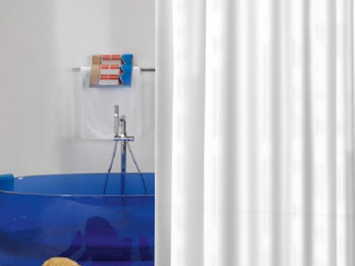 Edler Textil Duschvorhang UNI Weiß 120 x 200 cm Wannenvorhang Dusche inkl. Ringe - Bild 2 von 6