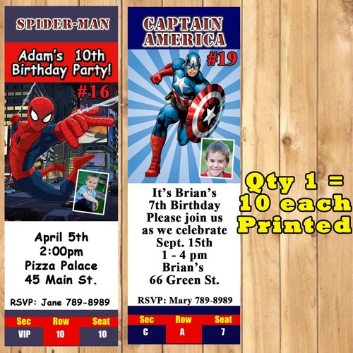 Superhero Invitations 10 each with Env or 10 each Thank You Cards Personalized - Picture 7 of 11