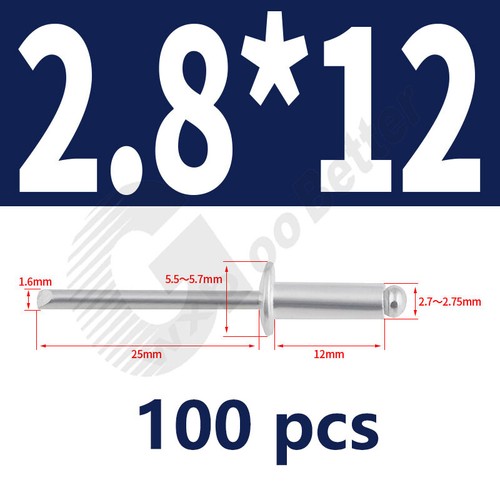 Blind Rivets Domed Head Aluminum M2.4 ~ M6.4 Aluminum Dome Head Blind Rivets - Picture 28 of 113