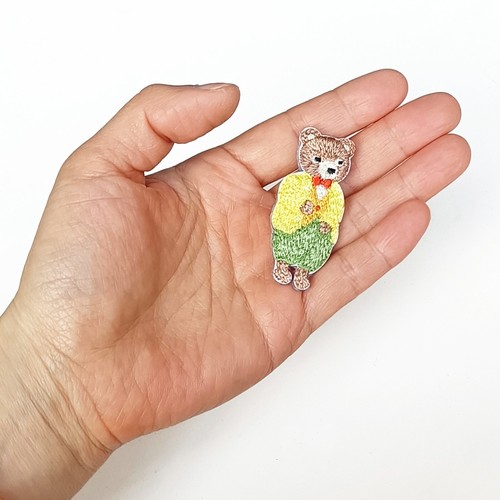 Brooch Backpack Pin Embroidery Cartoon Comic Cute Bear Red Yellow Unique Lovely - Picture 3 of 10