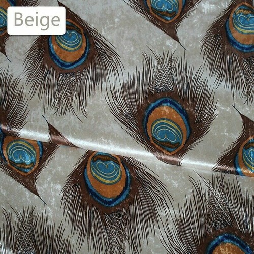 Velvet Fabric Phoenix Peacock Feather Pattern Thick Sofa Cushion Home Decor - Picture 14 of 15