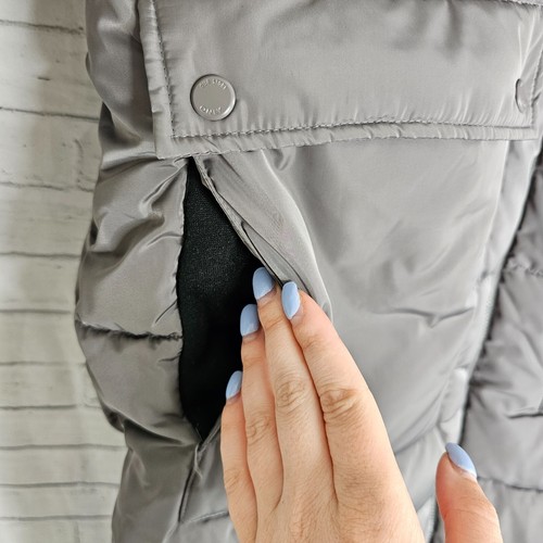 ONLY Women’s Onlgabi Oversized Long Nylon Coat Jacket Grey Size M - Picture 5 of 18