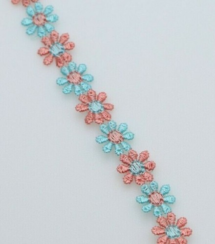 FCL Daisy Chain 15mm W 2Y Fine Flower Lace Trim Multicolor Add Touch Springtime - Picture 37 of 63