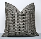 Blendworth Cushion Cover Intaglio Weave Geometric Design Black & Grey 50x50cm