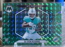 2023 PANINI MOSAIC DE'VON ACHANE Green Debut  Prizm SP Miami Dolphins A&M Aggies