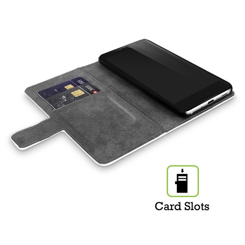 OFFICIAL HAROULITA ABSTRACT ART LEATHER BOOK WALLET CASE FOR HTC PHONES 1 - Picture 2 of 7