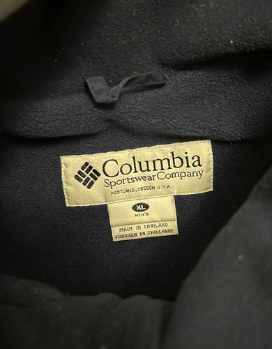 Abrigo Chaqueta de Invierno Vintage Columbia Para Hombre Azul Dorado Negro Amarillo con Cremallera Completa XL - Imagen 6 de 7
