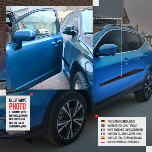 per NISSAN MICRA K14 5D 2017- HATCHBACK MODANATURE LATERALI PROTEZIONE PORTE ABS - Foto 3 di 7
