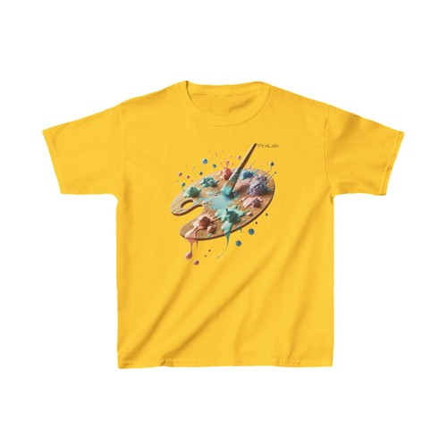 Kids Heavy Cotton™ Tee: Scattered Paint Palette Design - Picture 30 of 57