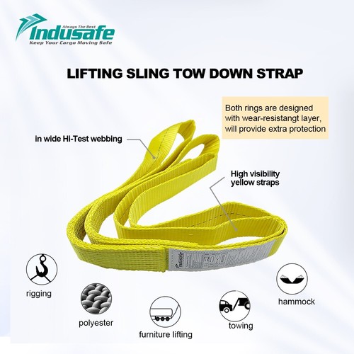 2PK 2"x9ft Web Sling Twisted Eye &Eye 2-Ply Tow Strap Lifting 3100# WLL Vertical - Picture 3 of 7