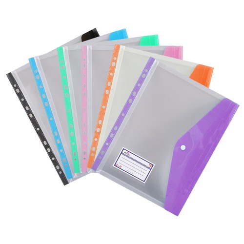 6 Pcs Colorful File Bag Binder Pouch Pocket Folders Pockets Student Use - Picture 4 of 12