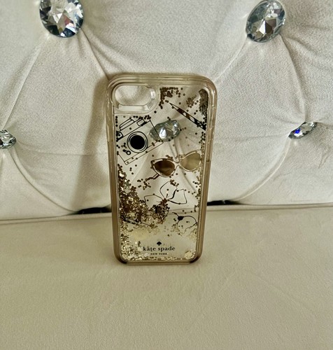 Funda a presión transparente Kate Spade oro líquido brillante para iPhone SE2/8/7/6s/6 $40 - Imagen 7 de 17
